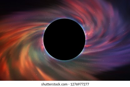 Light Blue, Yellow vector pattern with a black hole, stars. Illustration with colorful milky way stars and a black hole. Backdrop for Black Friday promotions.