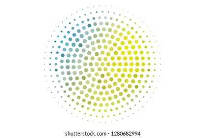 Light Blue, Yellow vector pattern with colorful hexagons. Glitter abstract illustration in hexagonal style. Beautiful design for your business advert.