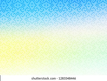 Light Blue, Yellow vector pattern with narrow lines. Glitter abstract illustration with colored sticks. Pattern for websites, landing pages.