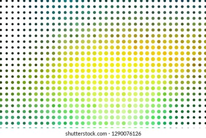 Light Blue, Yellow vector pattern with spheres. Blurred bubbles on abstract background with colorful gradient. Template for your brand book.