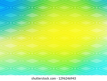Light Blue, Yellow vector pattern with lines, rectangles. Colorful illustration with lines, cubes on abstract template. Pattern for ads, posters, banners.