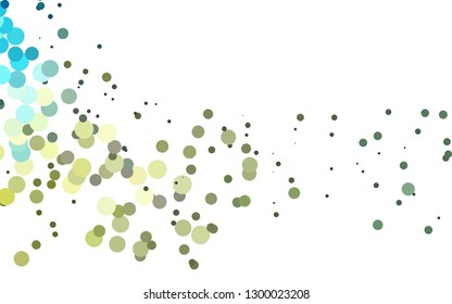 Light Blue, Yellow vector pattern with spheres. Illustration with set of shining colorful abstract circles. Pattern of water, rain drops.