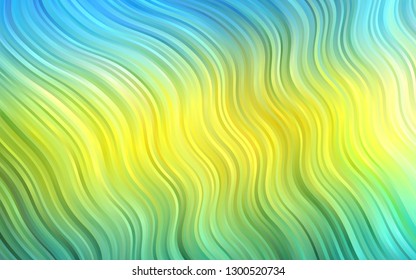 Light Blue, Yellow vector pattern with lava shapes. Blurred geometric sample with gradient bubbles.  The best blurred design for your business.