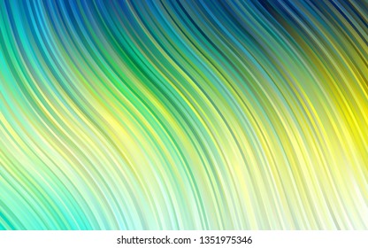 Light Blue, Yellow vector pattern with bent ribbons. Modern gradient abstract illustration with bandy lines. New composition for your brand book.
