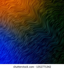 Light Blue, Yellow vector pattern with curves. Brand new colorful illustration with bent lines. Design for your business promotion.