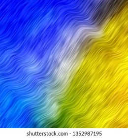 Light Blue, Yellow vector pattern with curves. Brand new colorful illustration with bent lines. Pattern for websites, landing pages.