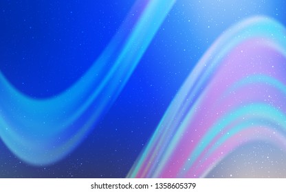 Light Blue, Yellow vector pattern with night sky stars. Shining colored illustration with bright astronomical stars. Best design for your ad, poster, banner.