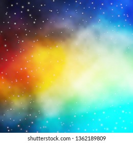 Light Blue, Yellow vector pattern with abstract stars. Shining colorful illustration with small and big stars. Pattern for wrapping gifts.