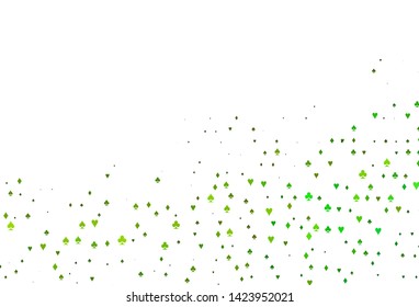 Light Blue, Yellow vector pattern with symbol of cards. Illustration with set of hearts, spades, clubs, diamonds. Pattern for ads of parties, events in Vegas.