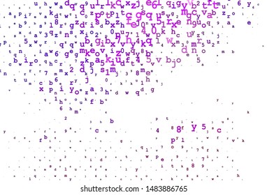 Light Blue, Yellow vector pattern with ABC symbols. Colored alphabet signs with gradient on white background. Smart design for your business advert of university.