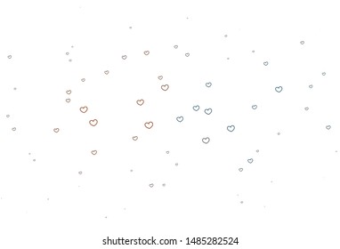 Light Blue, Yellow vector pattern with colorful hearts. Illustration with hearts in love concept for valentine's day. Pattern for valentine's ad, booklets.