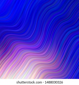 Light Blue, Yellow vector pattern with curves. Colorful illustration in abstract style with bent lines. Pattern for commercials, ads.