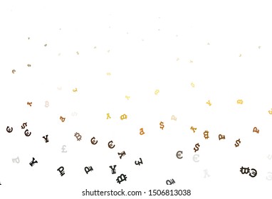 Light Blue, Yellow vector pattern with symbols of currency. Modern abstract illustration with symbols of digital money. Pattern for financial, investment websites.