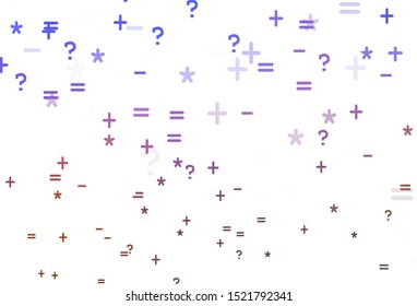 Light Blue, Yellow vector pattern with Digit symbols. Shining colorful illustration with isolated Digit signs. Template for landing page of typography.