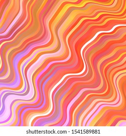Light Blue, Yellow vector pattern with wry lines. Abstract illustration with gradient bows. Template for cellphones.