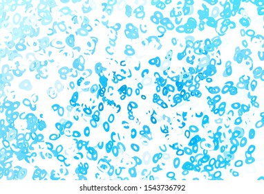 Light Blue, Yellow vector pattern with spheres. Glitter abstract illustration with blurred drops of rain. Template for your brand book.