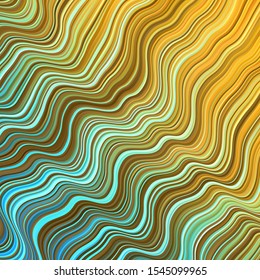Light Blue, Yellow vector pattern with curved lines. Colorful illustration with curved lines. Pattern for commercials, ads.