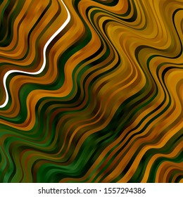 Light Blue, Yellow vector pattern with curved lines. Bright sample with colorful bent lines, shapes. Design for your business promotion.