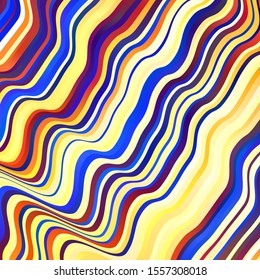 Light Blue, Yellow vector pattern with lines. Colorful illustration in circular style with lines. Pattern for websites, landing pages.