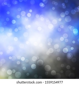 Light Blue, Yellow vector pattern with spheres. Abstract colorful disks on simple gradient background. Design for posters, banners.