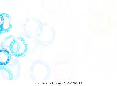 Light Blue, Yellow vector pattern with spheres. Illustration with set of shining colorful abstract circles. Pattern for textures of wallpapers.