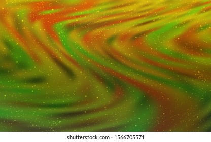 Light Blue, Yellow vector pattern with night sky stars. Shining illustration with sky stars on abstract template. Pattern for astronomy websites.