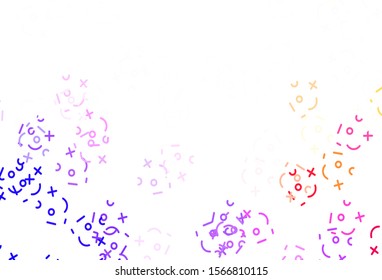 Light Blue, Yellow vector pattern with Digit symbols. Colored mathematic signs with gradient on white background. Smart design for university advert.
