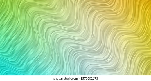 Light Blue, Yellow vector pattern with lines. Colorful abstract illustration with gradient curves. Template for your UI design.