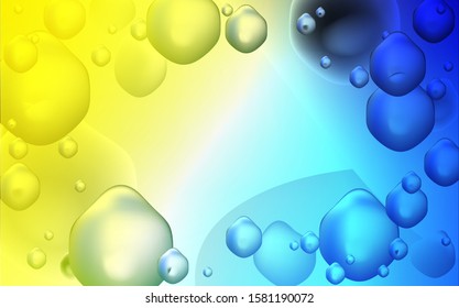 Light Blue, Yellow vector pattern with lava shapes. Shining illustration, which consist of blurred lines, circles. Brand-new design for your ads, poster, banner.