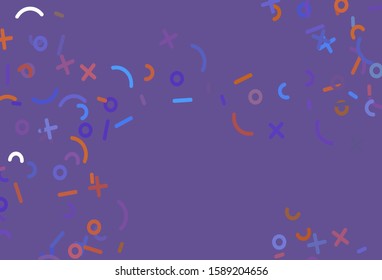 Light Blue, Yellow vector pattern with Digit symbols. Illustration with Numeral symbols on abstract template. Pattern for ad, booklets, leaflets of education.
