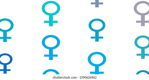 Light Blue, Yellow vector pattern with feminism elements. Colorful feminism symbols with a gradient in modern style. Smart design for your apps.