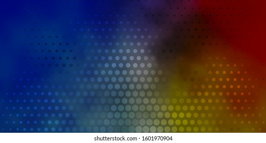 Light Blue, Yellow vector pattern with spheres. Glitter abstract illustration with colorful drops. Pattern for websites.