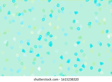 Light Blue, Yellow vector pattern with spheres. Beautiful colored illustration with blurred circles in nature style. Pattern for ads, leaflets.