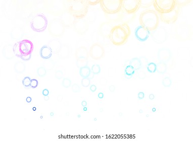 Light Blue, Yellow vector pattern with spheres. Beautiful colored illustration with blurred circles in nature style. Design for your business advert.