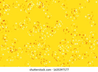 Light Blue, Yellow vector pattern with Digit symbols. Abstract illustration with colored algebra signs. Pattern for posters, banners of math books.