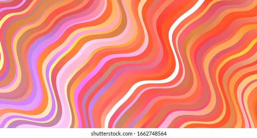 Light Blue, Yellow vector pattern with wry lines. Abstract illustration with gradient bows. Template for cellphones.