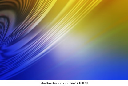 Light Blue, Yellow vector pattern with lines. A shining illustration, which consists of curved lines. Template for cell phone screens.