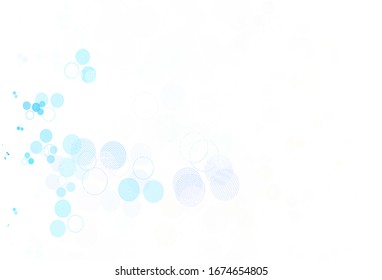 Light Blue, Yellow vector pattern with spheres. Modern abstract illustration with colorful water drops. Pattern for futuristic ad, booklets.