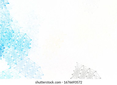 Light Blue, Yellow vector pattern with artificial intelligence network. Shining colorful illustration with real structure of AI. Template for ads of intellect, innovations.