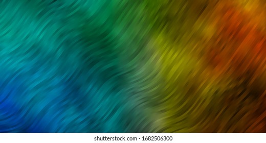 Light Blue, Yellow vector pattern with lines. Colorful geometric sample with gradient curves.  Template for your UI design.
