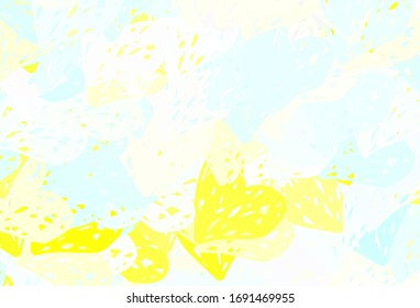 Light Blue, Yellow vector pattern with colorful hearts. Decorative design with hearts in simple style . Design for celebrating of Valentine Day.