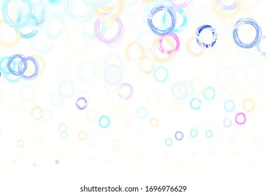 Light Blue, Yellow vector pattern with spheres. Beautiful colored illustration with blurred circles in nature style. Design for your business advert.