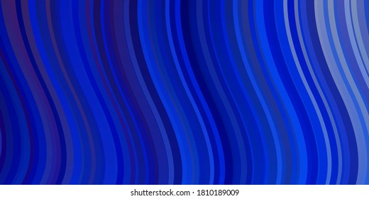 Light Blue, Yellow vector pattern with wry lines. Illustration in halftone style with gradient curves. Best design for your ad, poster, banner.