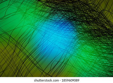 Light Blue, Yellow vector pattern with bent lines. Modern gradient abstract illustration with bandy lines. A sample for your ideas.