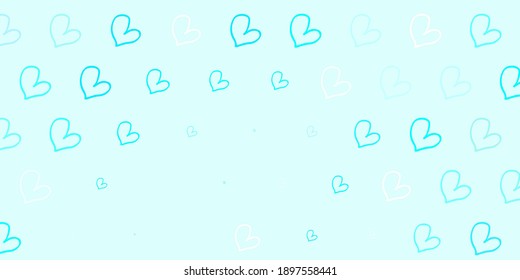 Light Blue, Yellow vector pattern with colorful hearts. Colorful illustration with gradient feminism shapes. Simple design for your web site.