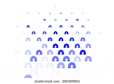 Light Blue, Yellow vector pattern with rainbow elements. Decorative illustration with rainbow, cloud shapes. Simple design for coloring books.