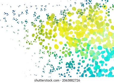 Light Blue, Yellow vector pattern with lines, ovals. A sample with blurred bubble shapes. A completely new template for your business design.