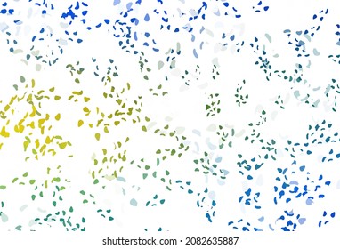 Light blue, yellow vector pattern with chaotic shapes. Decorative design in abstract style with random forms. Best smart design for your business.