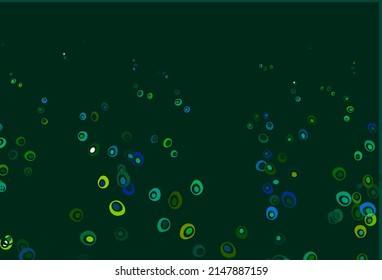 Light Blue, Yellow vector pattern with spheres. Abstract illustration with colored bubbles in nature style. Template for your brand book.
