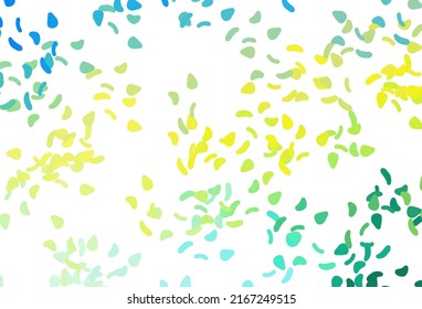 Light Blue, Yellow vector pattern with chaotic shapes. Simple colorful illustration with abstract gradient shapes. Modern design for your business card.